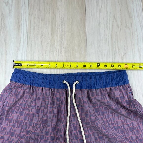 Fair Harbor Mens Blue Wave Print Drawstring Waist Swim Trunk Shorts Size XL - Picture 4 of 9